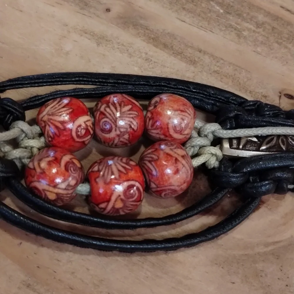 Macrame Beaded & Shell Belt With Tie Front Size XS to S